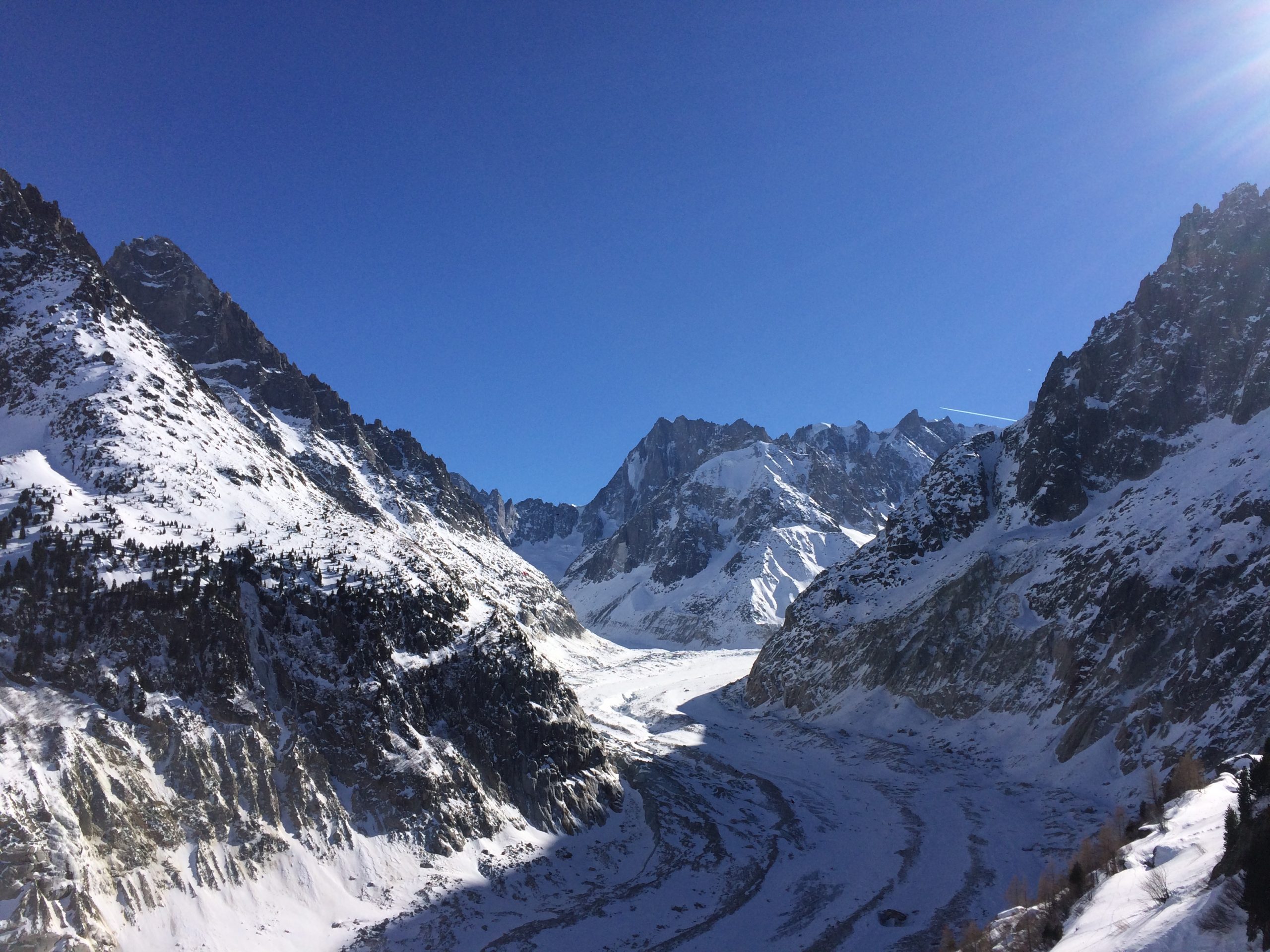 Vue sur le glacier la Mer de Glace